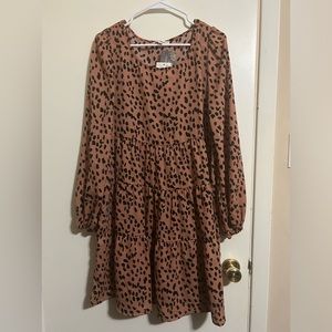 NWT ee:some Tiered Leopard Dress
